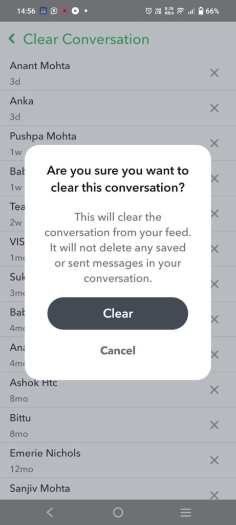 チャット会話をクリアにする