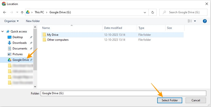 Windows 上のダウンロード場所