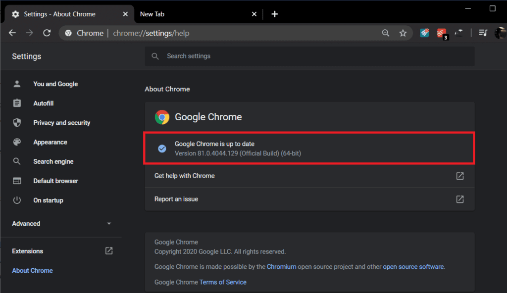 Google Chromeを更新する