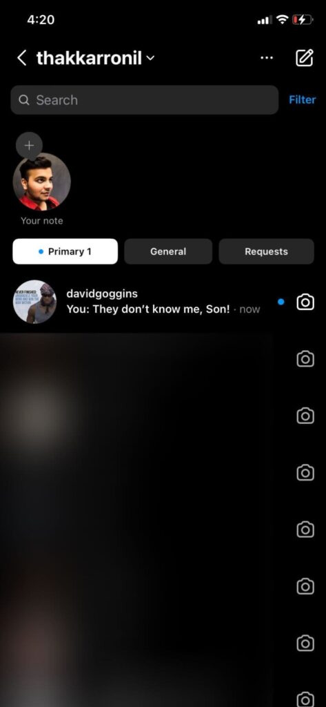 インスタグラムの偽のDM
