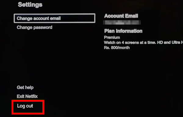 Netflix からログアウト