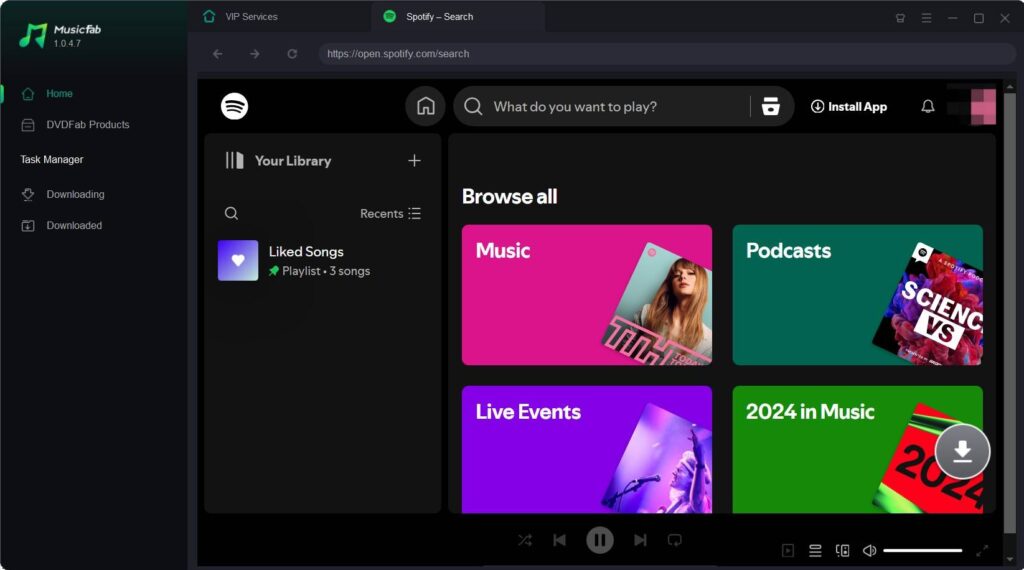 Spotifyを選択します