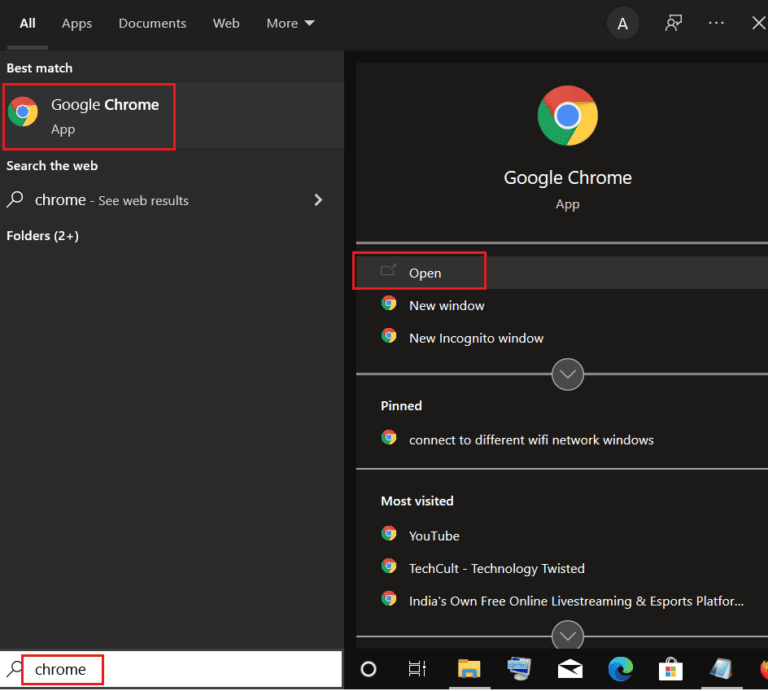 「Google Chrome」を開く