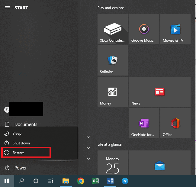 PCを再起動する