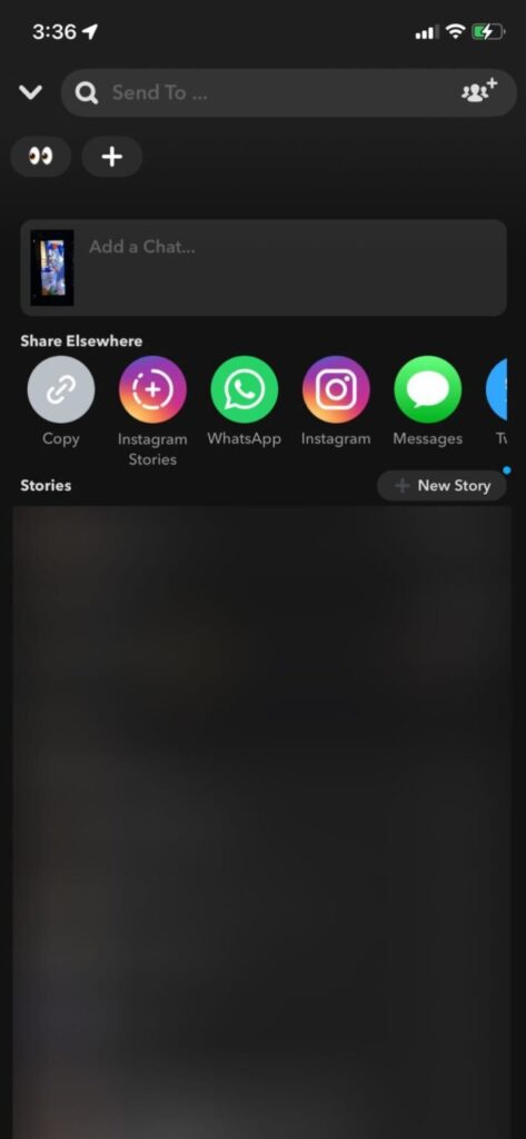 Snapchat から Instagram ストーリーに共有するオプション